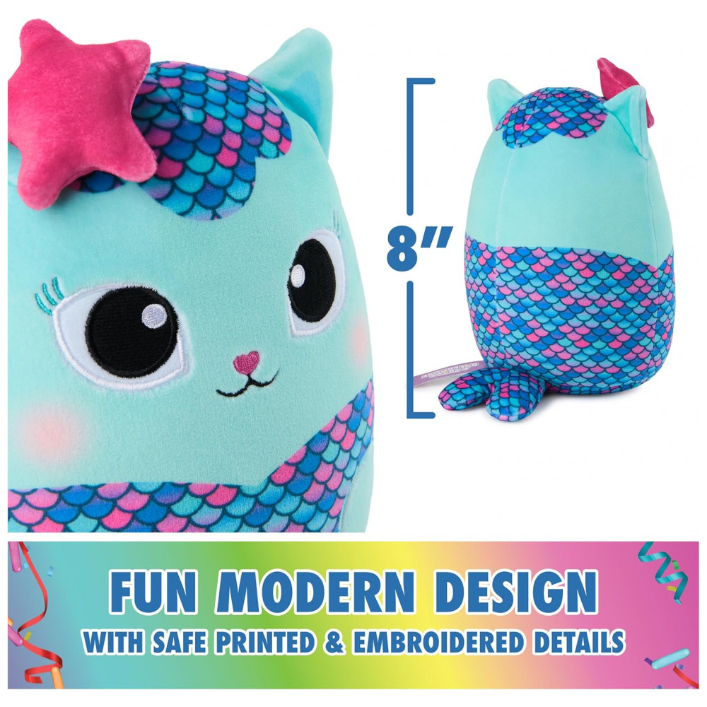 Pelúcia GUND Gabbys Dollhouse - Bichinho de Pelúcia Oficial Mercat, Gato Azul, 20cm - Imagem 3