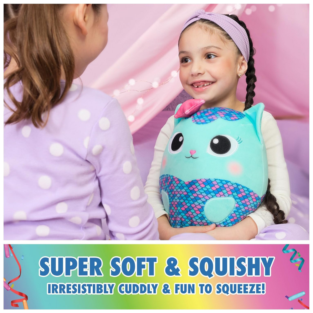 Pelúcia GUND Gabbys Dollhouse - Bichinho de Pelúcia Oficial Mercat, Gato Azul, 20cm - Imagem 4