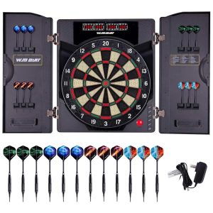 Jogo de Dardos Eletrônico com 12 Dardos 27 Modos de Jogo e 259 Variações de Pontuação para até 8 Jogadores WIN.MAX WMG79177-2021-X Preto
