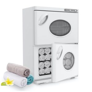 Aquecedor de Toalhas Duplo Profissional com 46L de Capacidade e Janela Ideal para Ambientes de Banho e Spa 110V SalonDepot Branco