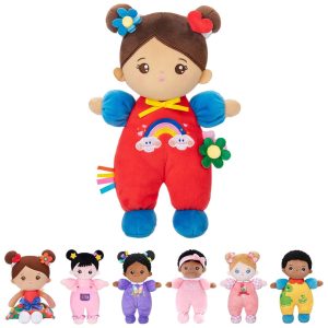 Boneca de Pelúcia OUOZZZ Soft para Meninas Primeira Boneca Latina de Pelúcia Boneca Dorminhoca de Pele Marrom Amigo de Conchinha para Crianças 25 cm