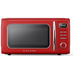Micro Ondas de Bancada em Aço Inoxidável 31L com 10 Programas 110V 1000W Galanz GLCMKZ11RDR10 Retro Vermelho