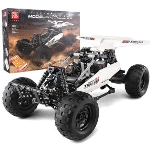 Kit de Construção Carro Desert Racing 18001 Off Road de Corrida com 394 Peças e Controle Remoto para Crianças e Adultos Mould King Branco