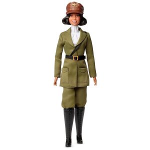 Boneca Barbie Inspirada em Bessie Coleman Colecionável Vestida com Traje de Aviador com Capacete e Óculos de Proteção