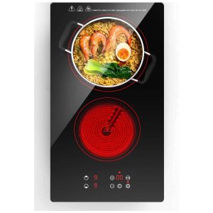 Cooktop de Indução Elétrico com 2 Queimadores 9 Níveis de Aquecimento Temporizador e Trava de Segurança Infantil 110V 2100W ANHANE Preto