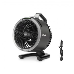 Ventilador portátil com névoa Shark FlexBreeze HydroGo cinza escuro 5 velocidades 2 modos extras uso interno e externo carregador veicular 110V