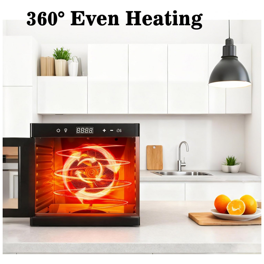 Desidratador de Alimentos Fooikos com 8 Bandejas em Aço Inoxidável, Porta Magnética, Ideal para Jerky, Petiscos para Cachorro, Ervas, Carne, Frutas, - Imagem 8