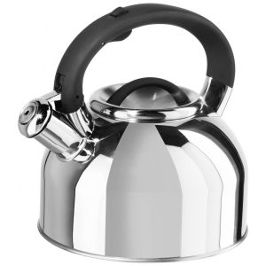 Chaleira de Chá OGGI 1.9 Litros em Aço Inoxidável com Apito Prata