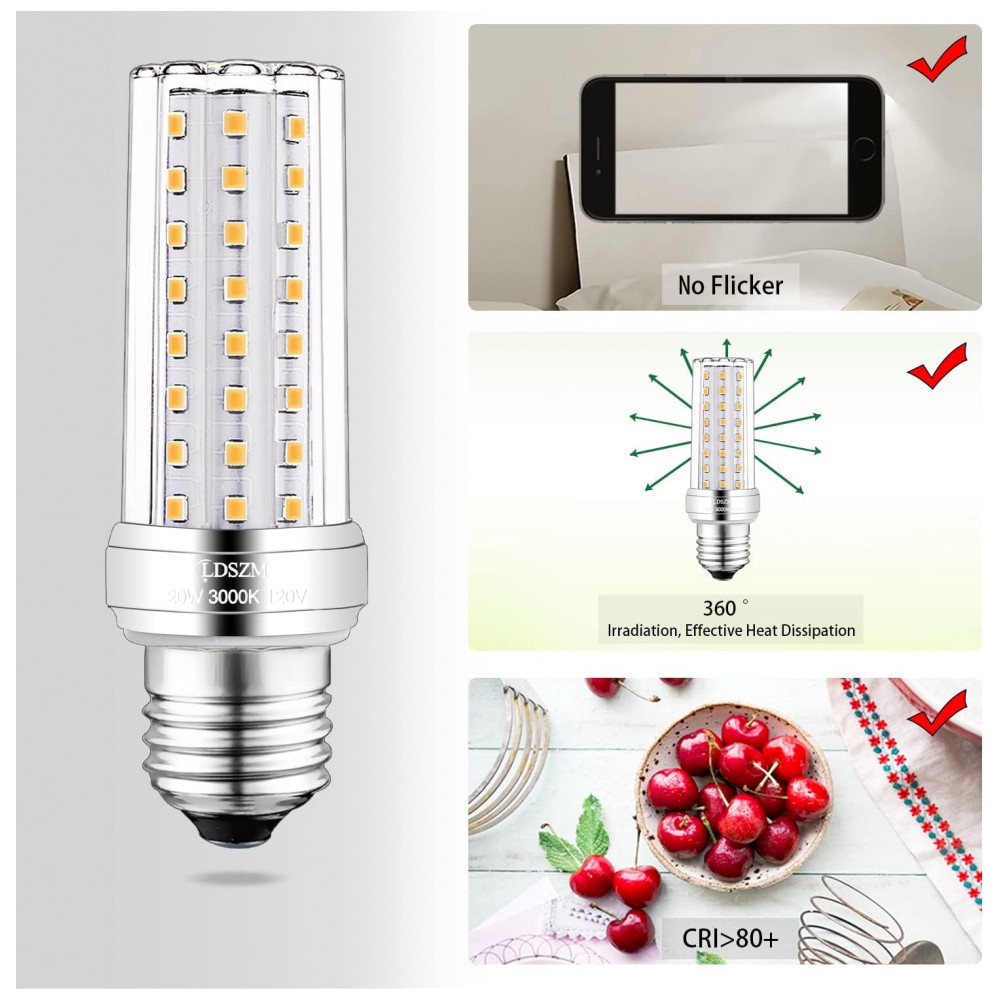 Pacote com 3 Lâmpadas de LED de 20w 2000 Lúmens Equivalente a 150w 3000K Branco Quente E26E27 não Dimáveis para Ventilador de Teto,LDSZM - Imagem 5