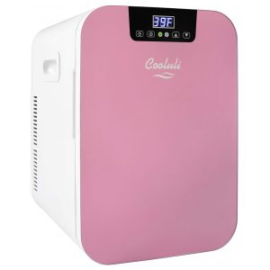 Mini Geladeira para Skincare 20 Litros com Controle de Temperatura Digital 12V Bivolt COOLULI C20LDXP Rosa