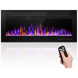 Lareira Elétrica de Embutir A43x101L com Controle Remoto e Temporizador 110V BETELNUT Preta