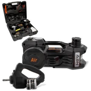 Macaco Elétrico Automotivo 3 em 1 12V até 3 Toneladas com Compressor de Ar ABN 4333194184 Preto