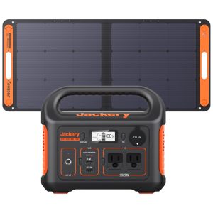 Gerador de Energia Solar Portátil Explorer 300 com e Bateria de Lítio de 293Wh e Painel Solar de 100W 110V Jackery Preto e Laranja