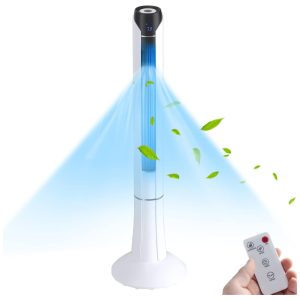Ventilador de Torre sem Lâmina com Controle Remoto Display LED e Temporizador 15h 110V 60W LDAILY Branco