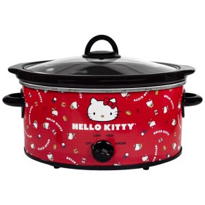 Panela Eletrica Multifuncional 47L com Tema Hello Kitty e 3 Modos de Calor 110V 270W Uncanny Brands Vermelha