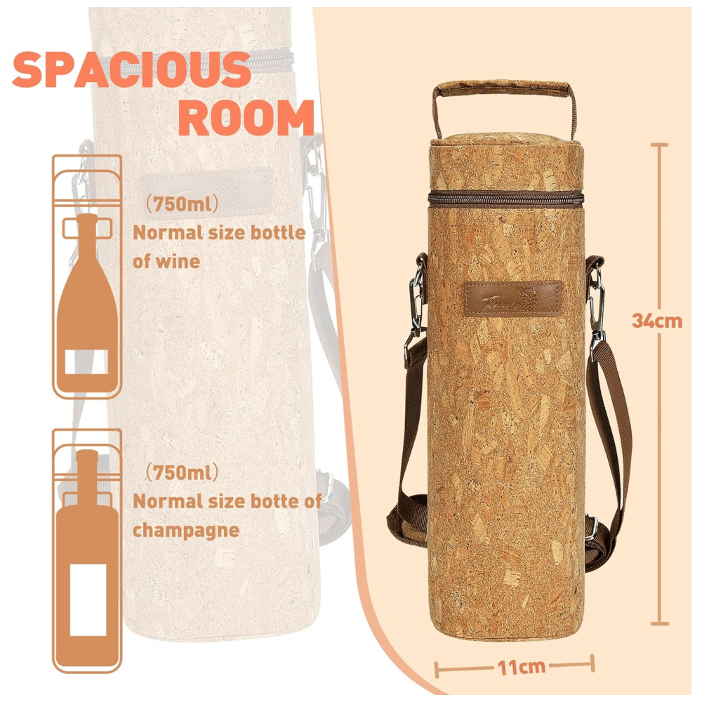 Bolsa Térmica para Transporte de Garrafa de Vinho Tirrinia com Alça de Ombro - Ideal para Piqueniques Festas e Restaurantes - Imagem 3