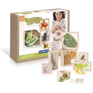 Blocos de Observação Guidecraft Treasure Blocks Transparente Janelas Acrílicas Removíveis Madeira 8 Peças XGC-G3084