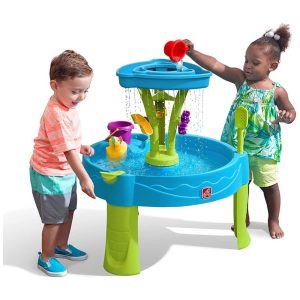 Mesa de Água Infantil Summer Showers Splash Tower com 8 Acessórios Sensorial e Ideal para Brincadeiras ao Ar Livre Para Crianças de 15+ Anos Step2 Azul e Verde