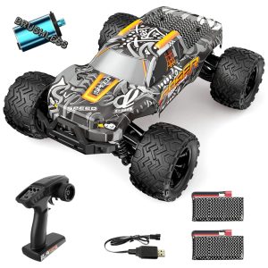 Carrinho de Controle Remoto Off Road de Alta Velocidade 45 Km/h com 2 Baterias GoolRC Cinza