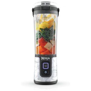 Liquidificador Portátil Ninja Blast Sem Fio Recipiente 530ml Tampa Antivazamento com Bico Branco Mármore BC152MW 7.4V