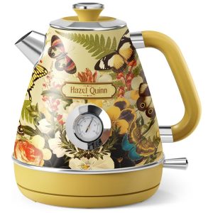 Chaleira Elétrica Hazel Quinn X Eduardo Recife Floral Retro 17L 1200W Inox 304 Termômetro Auto Desligamento Fervura Rápida 110V