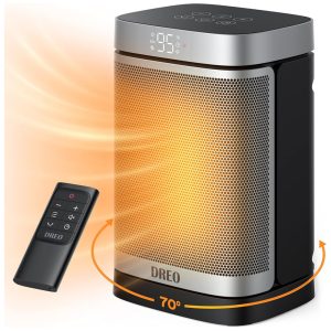 Aquecedor de Cerâmica Elétrico Portátil com Controle Remoto e Temporizador 12H 1500W 110v DREO DR HSH004 Preto