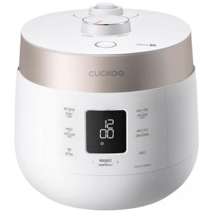 Panela de Arroz Elétrica até 10 Xícaras não Cozidas com 12 Modos Programáveis CUCKOO CRP ST1009F 110V Branca