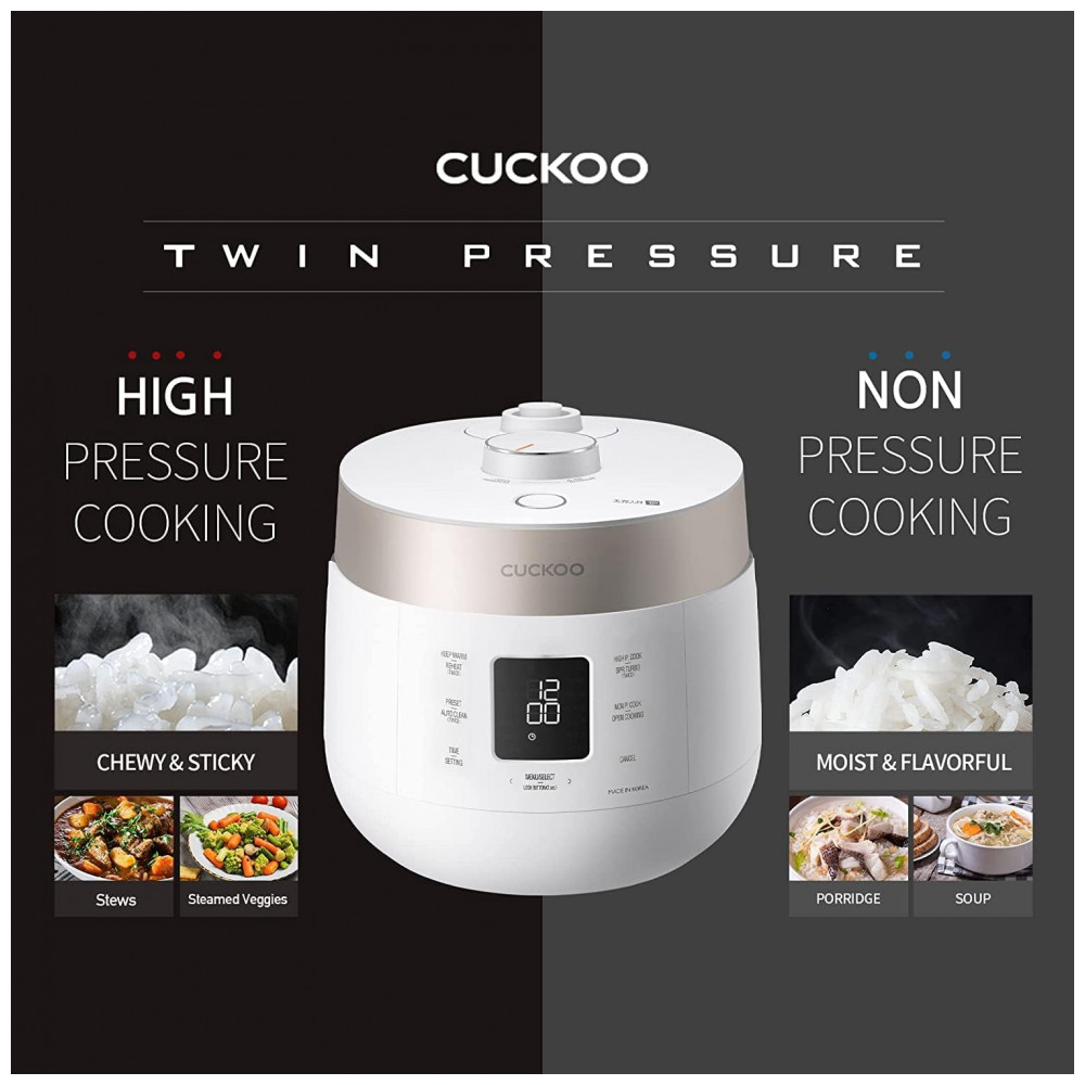 Panela de Arroz Elétrica até 10 Xícaras não Cozidas com 12 Modos Programáveis CUCKOO CRP ST1009F 110V Branca - Imagem 5