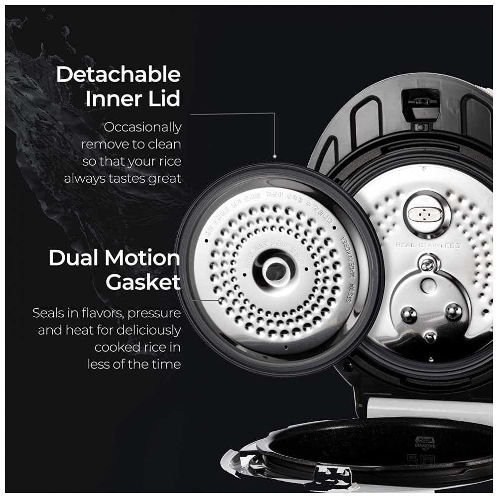 Panela de Arroz Elétrica até 10 Xícaras não Cozidas com 12 Modos Programáveis CUCKOO CRP ST1009F 110V Branca - Imagem 7