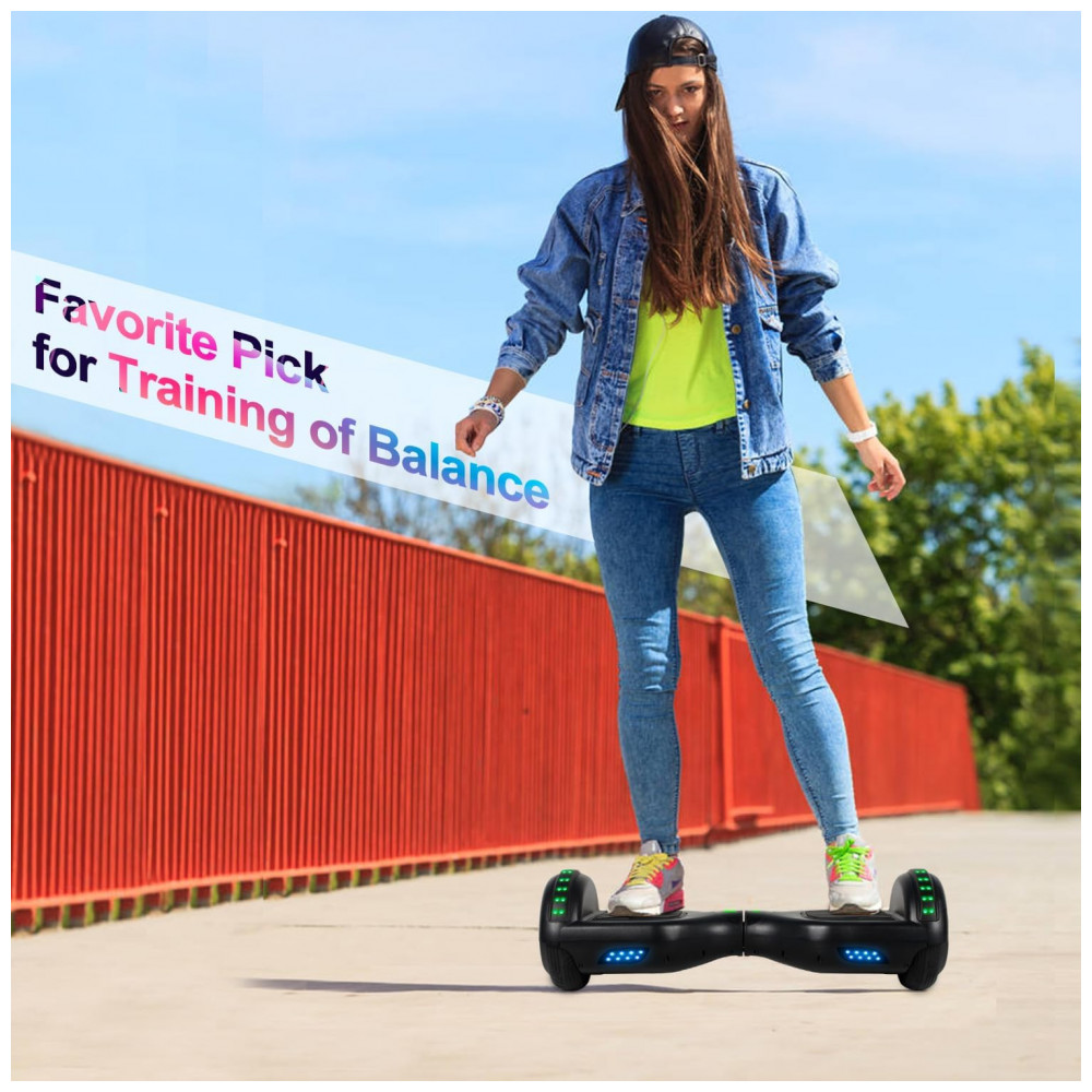 Hoverboard Elétrico Preto FLYING-ANT A02B, 16,5 cm Rodas, 10-16 km/h, Alcance 9,6 km, Bluetooth, LED’s Coloridos, Motor Dual 350W - Imagem 7