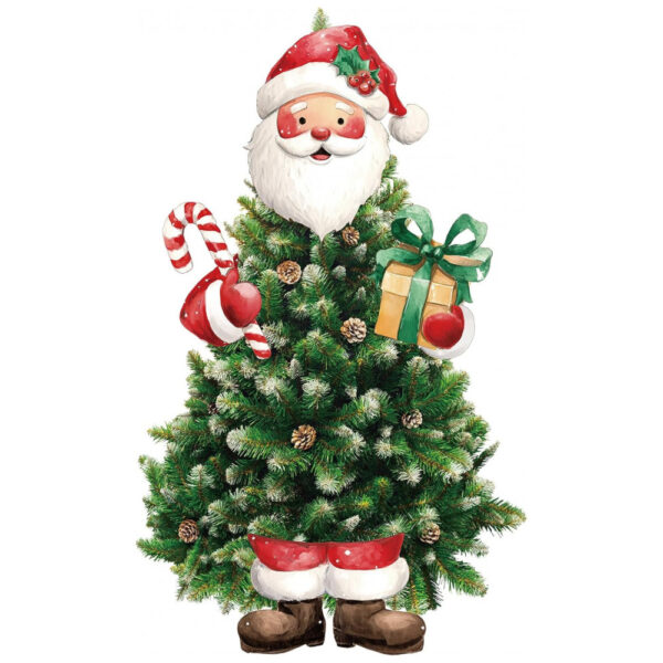 Enfeite de Árvore de Natal Soulchen 4 Peças - Papai Noel em Vermelho, Caixa de Presente, Cabeça, Braços e Pernas - Decoração Fofa para Festas