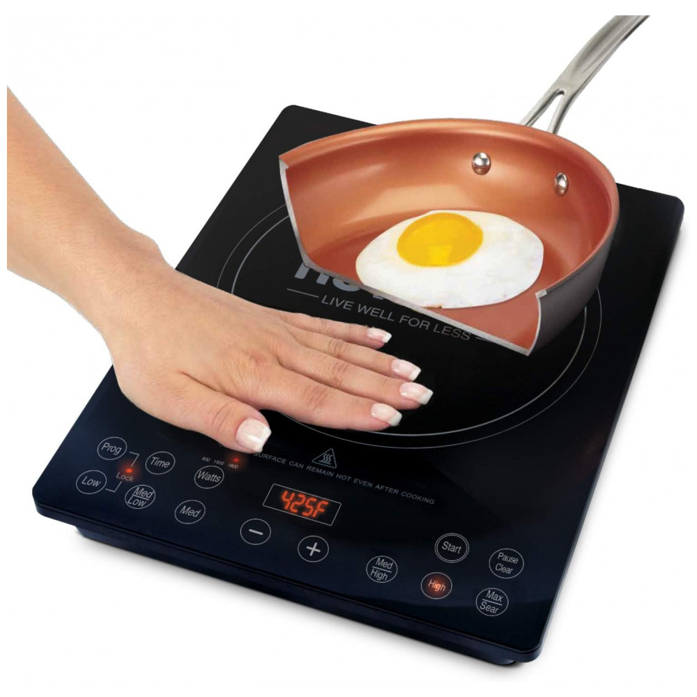 Cooktop de Indução Nuwave Pro Chef, Certificado pela NSF, Portátil, Potente 1800W, Superfície em Vidro Cerâmico Resistente a Impactos, - Imagem 6