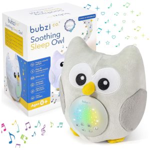 Máquina de Som Ruído para Bebês Recém Nascidos com Luzes Passáro BUBZI CO Owl Branco