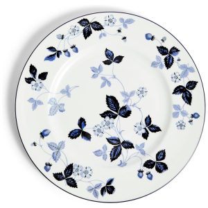 Prato Raso para Todas as Ocasiões de 27 cm Elegância e Praticidade em Sua Mesa com Formato Redondo e Material de Porcelana Fina de Osso Wedgwood Branco e Azul