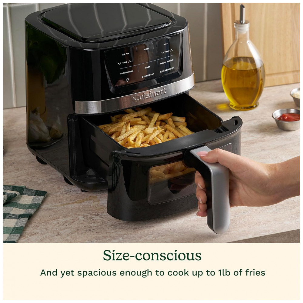 Fritadeira Cuisinart Air Fryer 2,6 Litros com Cesto Compacto e 3 Funções de Cozimento para Fritar, Assar e Grelhar, 3 Predefinições de Airfryer, - Imagem 3