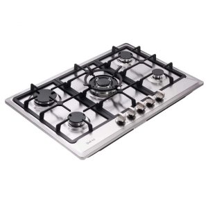 Cooktop a gás 5 bocas Deli-Kit inox escovado embutir queimadores selados 110V