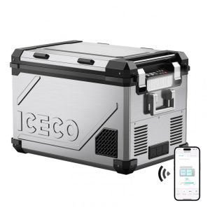 Geladeira Portátil 55L com Compressor SECOP DC 12 24V AC 110 240V ICECO APL55 Prata