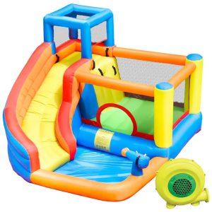 Parque Aquático Inflável Doctor Dolphin Tobogã Aquático para Crianças Parque Aquático Inflável com Soprador para Festa ao Ar Livre