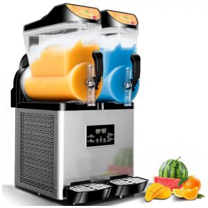 Máquina de Raspadinha Drink Comercial de 30L - 2 Tanques Margarita de Aço Inoxidável - 110V 1000WBOSBAK.