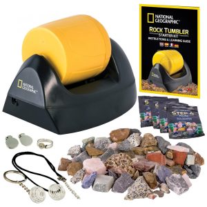NATIONAL GEOGRAPHIC Starter Rock Tumbler Kit Multicolor – Polidor de Pedras à Prova de Vazamento Kit Completo de Ciências para Crianças