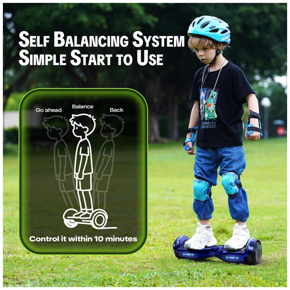 Hoverboard Hoverstar Cromo Azul com Bluetooth e Rodas LED – Crianças e Adolescentes - Imagem 3