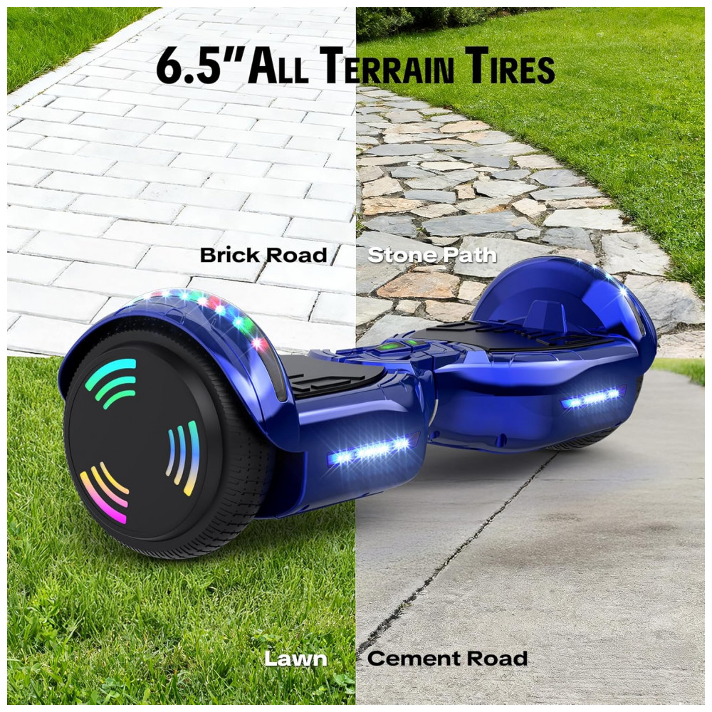 Hoverboard Hoverstar Cromo Azul com Bluetooth e Rodas LED – Crianças e Adolescentes - Imagem 6