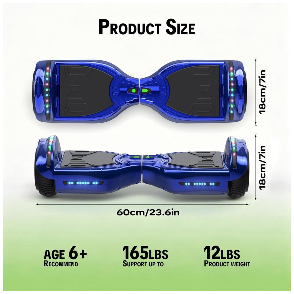 Hoverboard Hoverstar Cromo Azul com Bluetooth e Rodas LED – Crianças e Adolescentes - Imagem 8