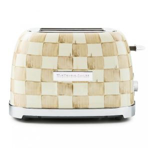 Torradeira 2 fatias MacKenzie-Childs Cherry Check bege e branca aço inox 850W 110V
