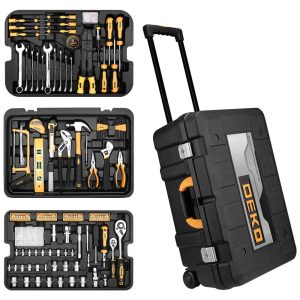 Kit de Ferramentas com Maleta de Transporte 258 Peças Amarela DEKOPRO RF 06082019 Amarelo
