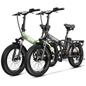 Kit com 2 Bicicletas Elétricas Dobráveis bluebiko F6B com Motor Brushless 750W (Pico 1000W) Bateria Removível 48V 20Ah Freios a Disco Duplos e Sistema de Transmissão 7 Velocidades e autonomia de 128km F6B-Preto+Verde