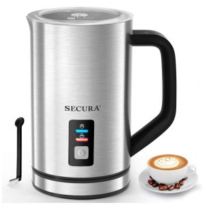 Secura Espumador Elétrico Automático 250 mL Aço Inoxidável 110V Prata