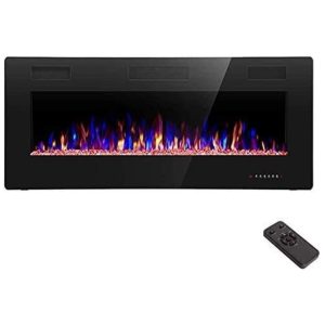 Lareira Elétrica de Embutir A45x106L com Controle Remoto e Temporizador 110V R.W.FLAME Preta