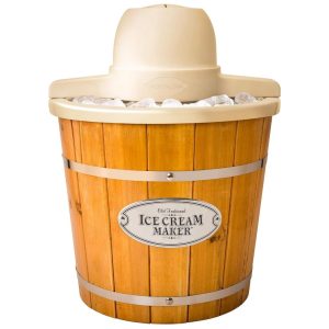 Máquina de Sorvete Manual Capacidade 4L Nostalgia Vintage Marrom