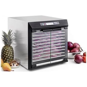 Desidratador de Alimentos com 10 Bandejas Temporizador de 100H Desligamento Automático e Controle de Temperatura 600W Excalibur Prata
